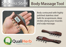 Gua Sha & Body Massage Multi-purpose Tool (stainless steel, Beech wood, magnetic energy)